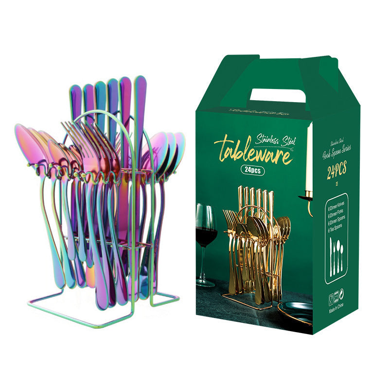 24-Piece Cutlery Set with Display Rack