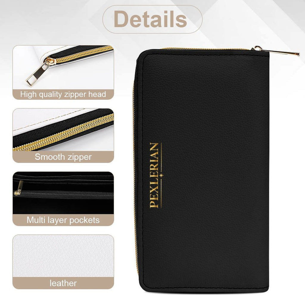 Pexlerian Gold Compass Women’s Wallet - Black