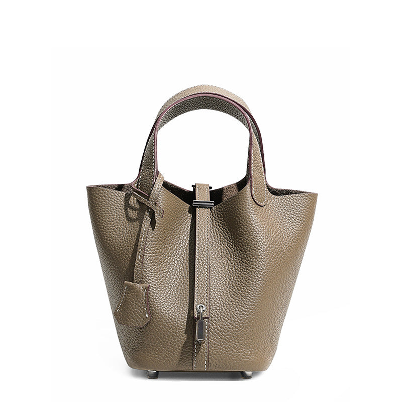 Top-Grain Cowhide Bucket Bag