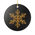 Pexlerian Gold Ceramic Snowflake & “Merry Christmas” Holiday Decoration