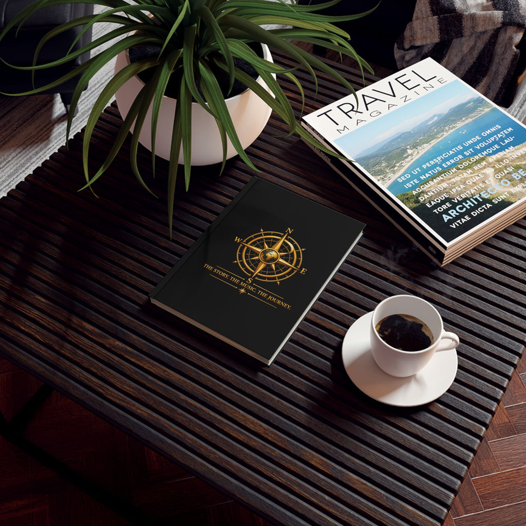 Pexlerian Gold Compass  Hardback Journal - "The Story. The Music. The Journey."