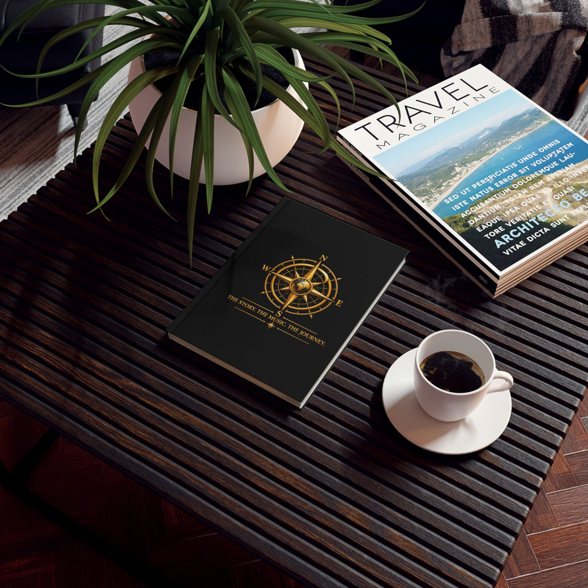 Pexlerian Gold Compass  Hardback Journal - "The Story. The Music. The Journey."