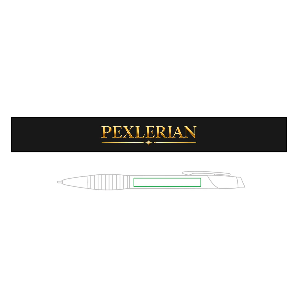 Pexlerian Brass Ballpoint Pen — Black Metal Pen with Gripper