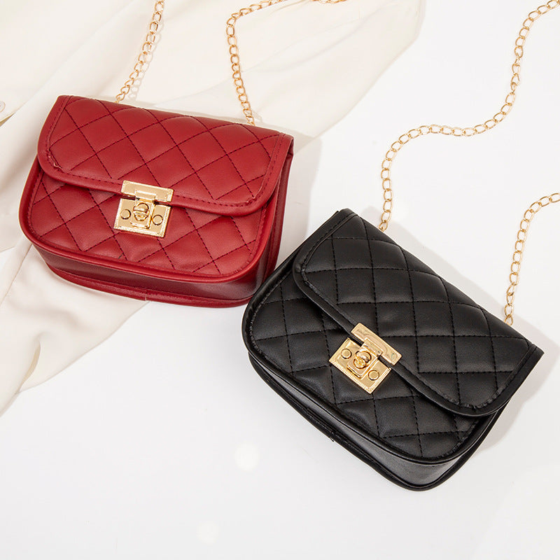 Diamond-Grid Mini Crossbody Bag