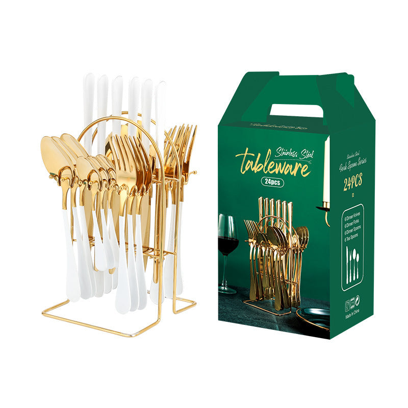 24-Piece Cutlery Set with Display Rack