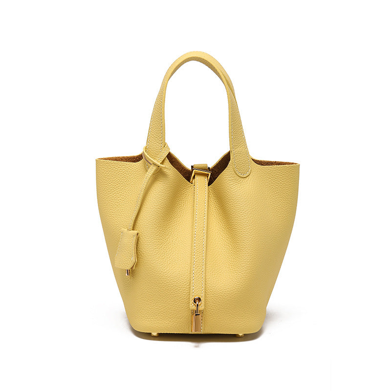 Top-Grain Cowhide Bucket Bag