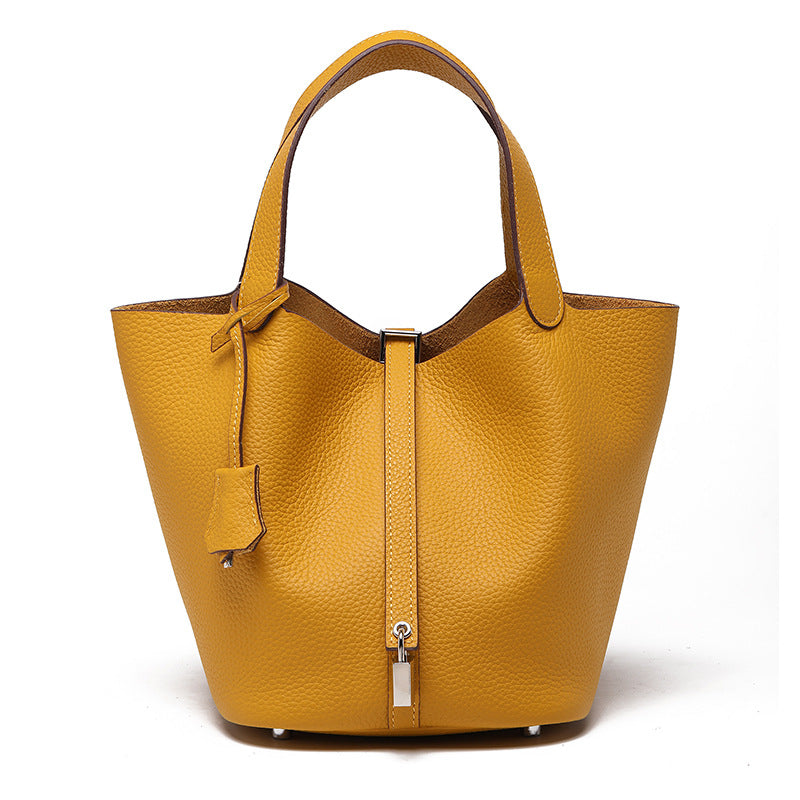 Top-Grain Cowhide Bucket Bag