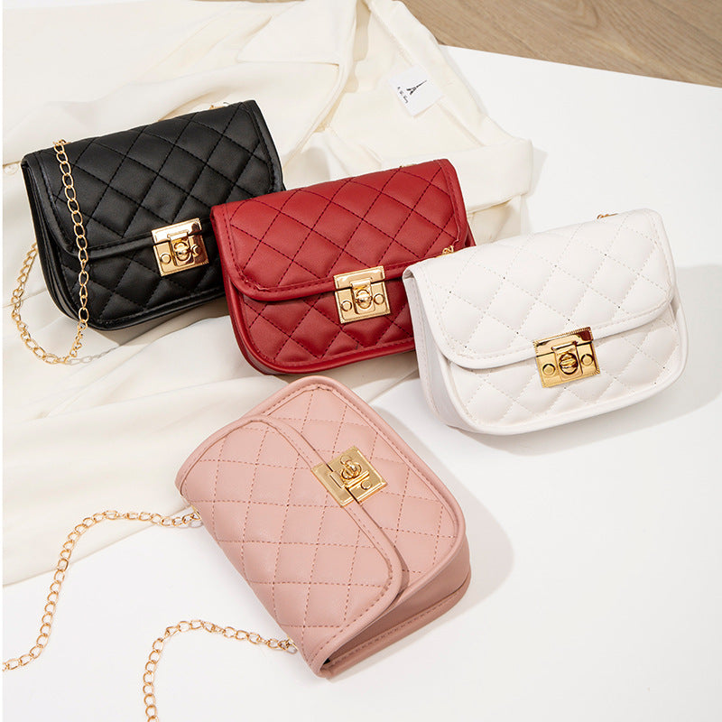 Diamond-Grid Mini Crossbody Bag