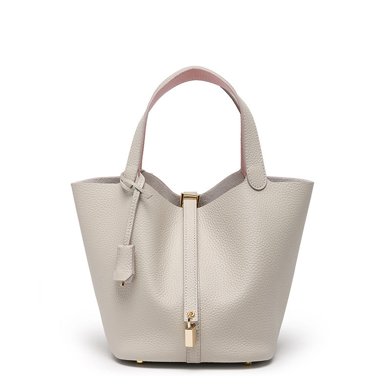 Top-Grain Cowhide Bucket Bag