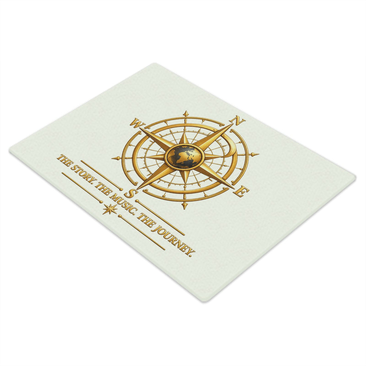 Pexlerian Gold Compass Glass Chopping Board - White