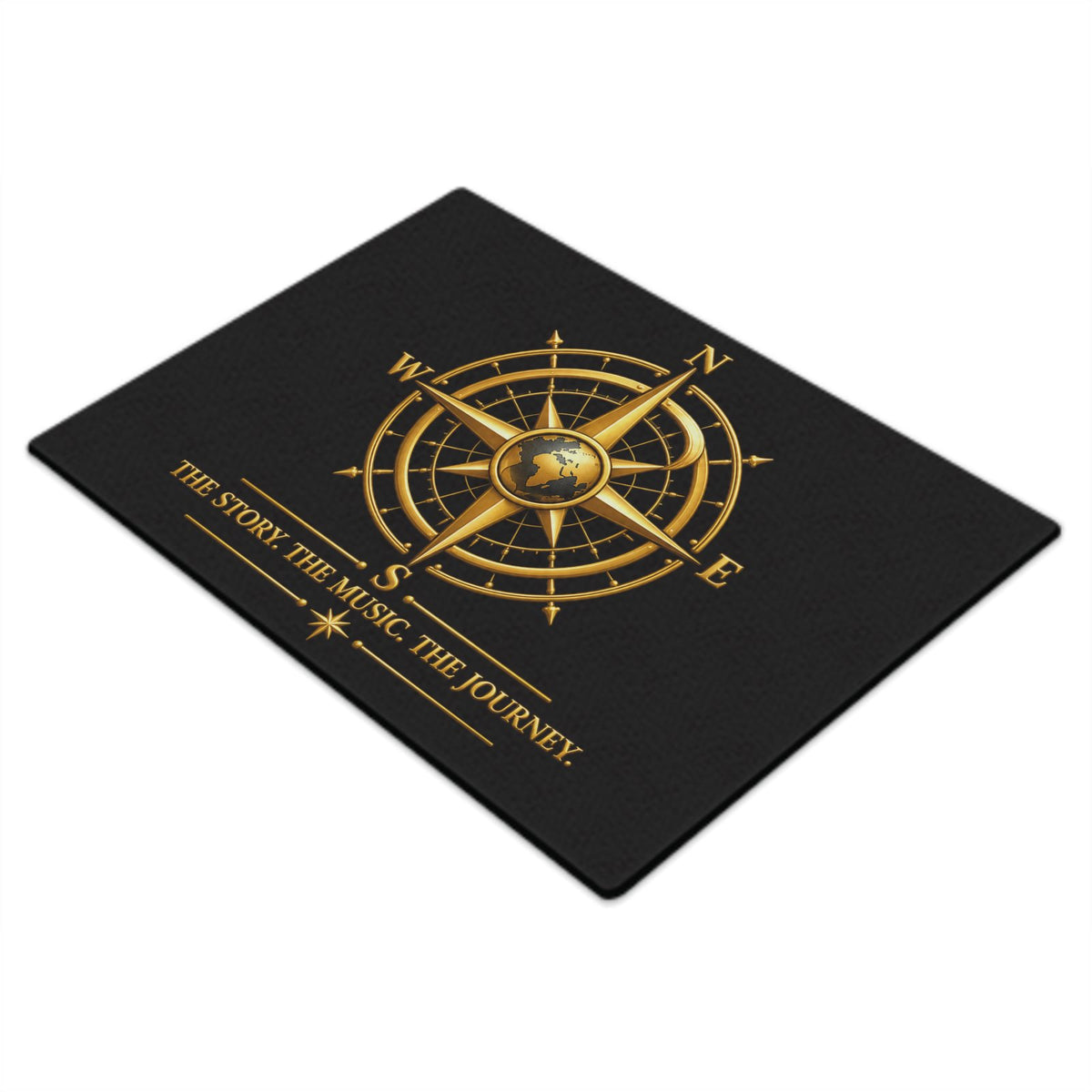 Pexlerian Gold Compass Glass Chopping Board - Black
