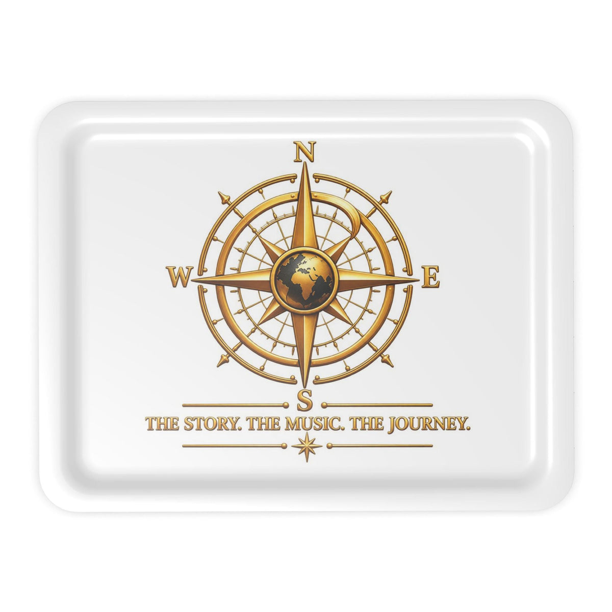 Pexlerian Gold Compass Serving Trays - White