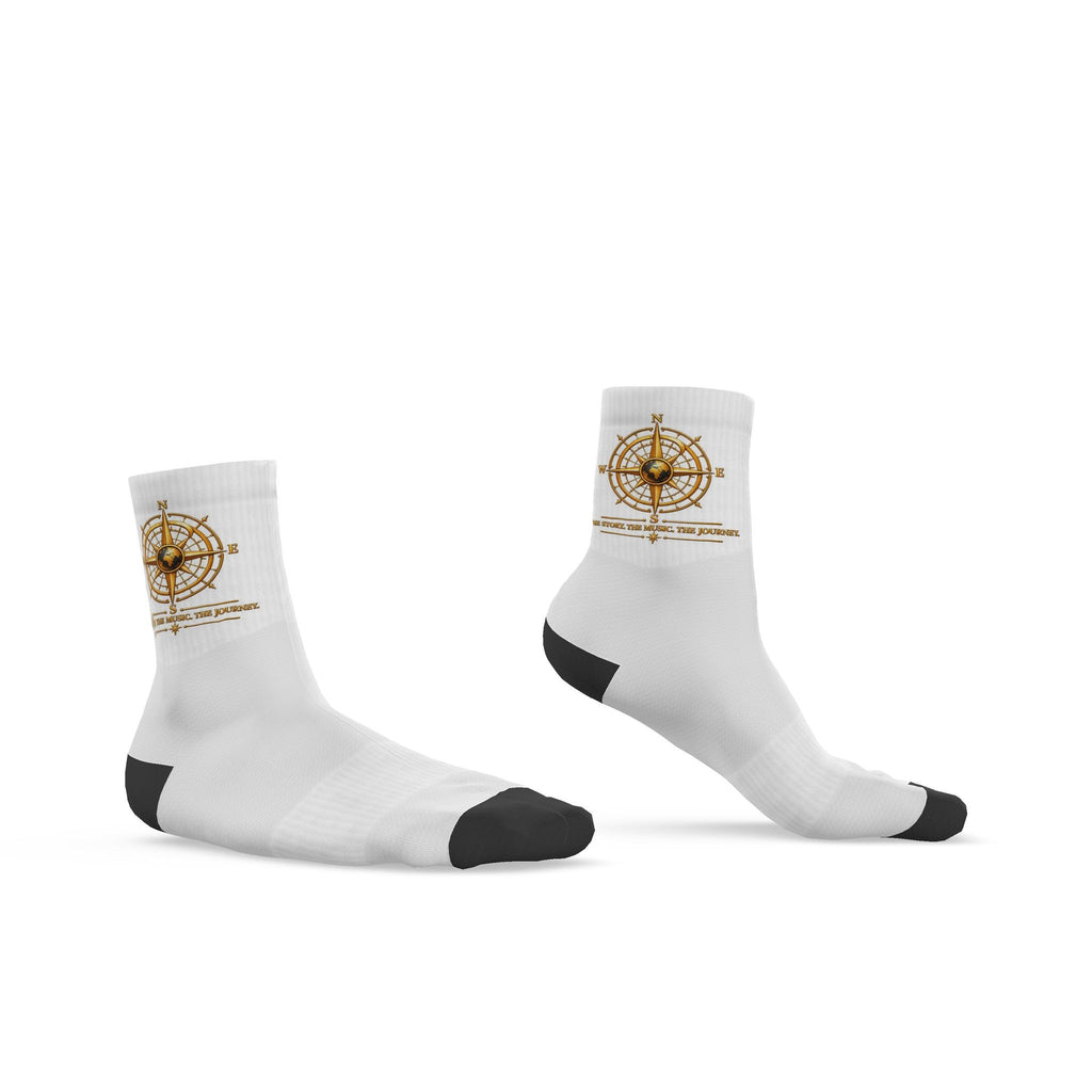 Pexlerian Gold Compass Socks - White