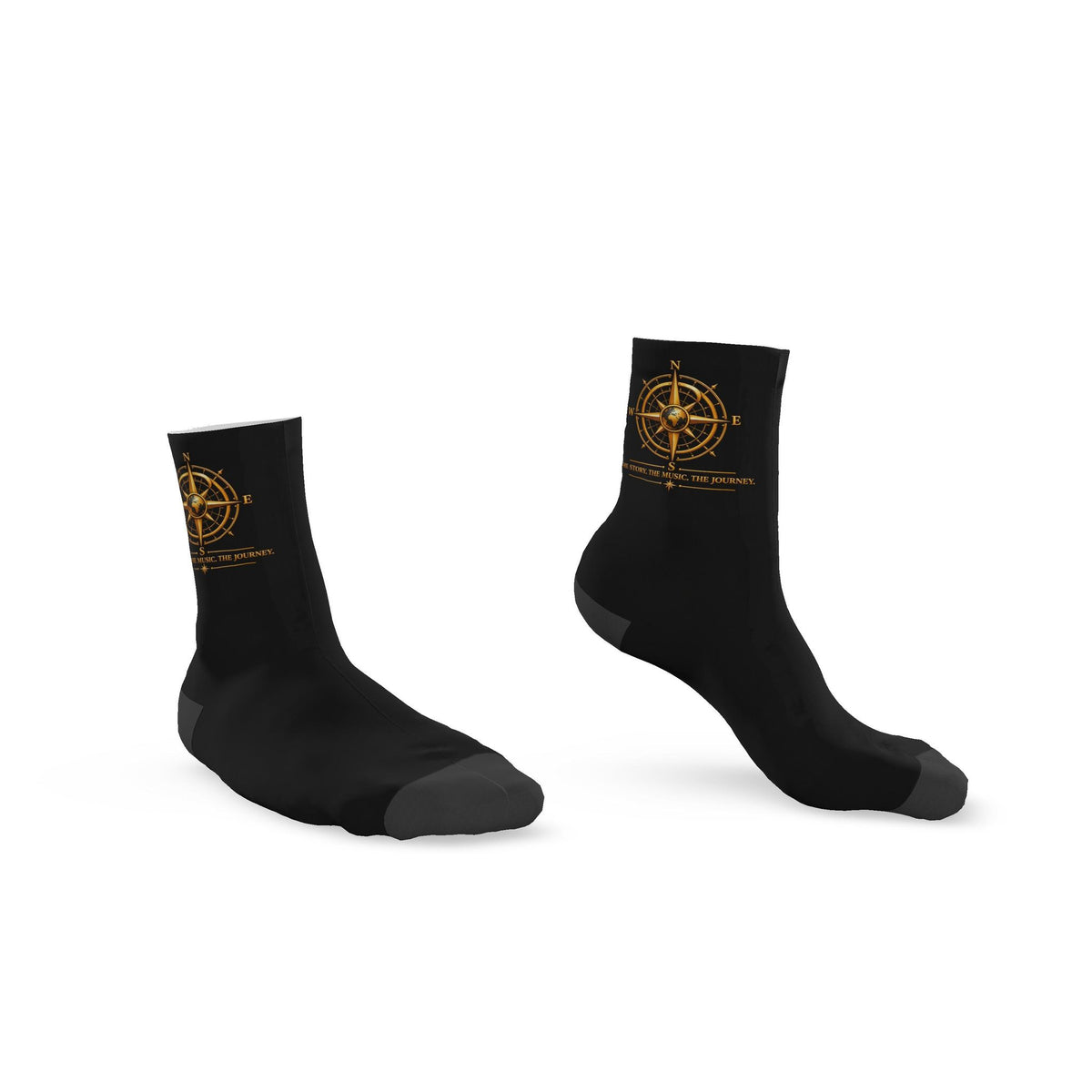 Pexlerian Gold Compass Socks - Black