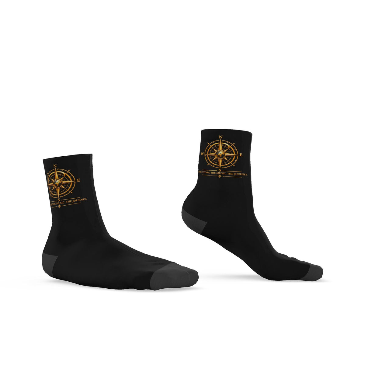 Pexlerian Gold Compass Socks - Black