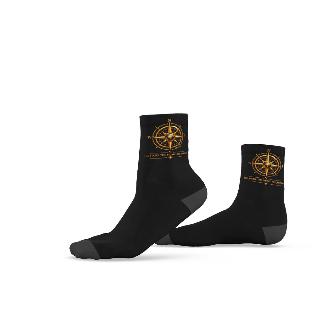 Pexlerian Gold Compass Socks - Black