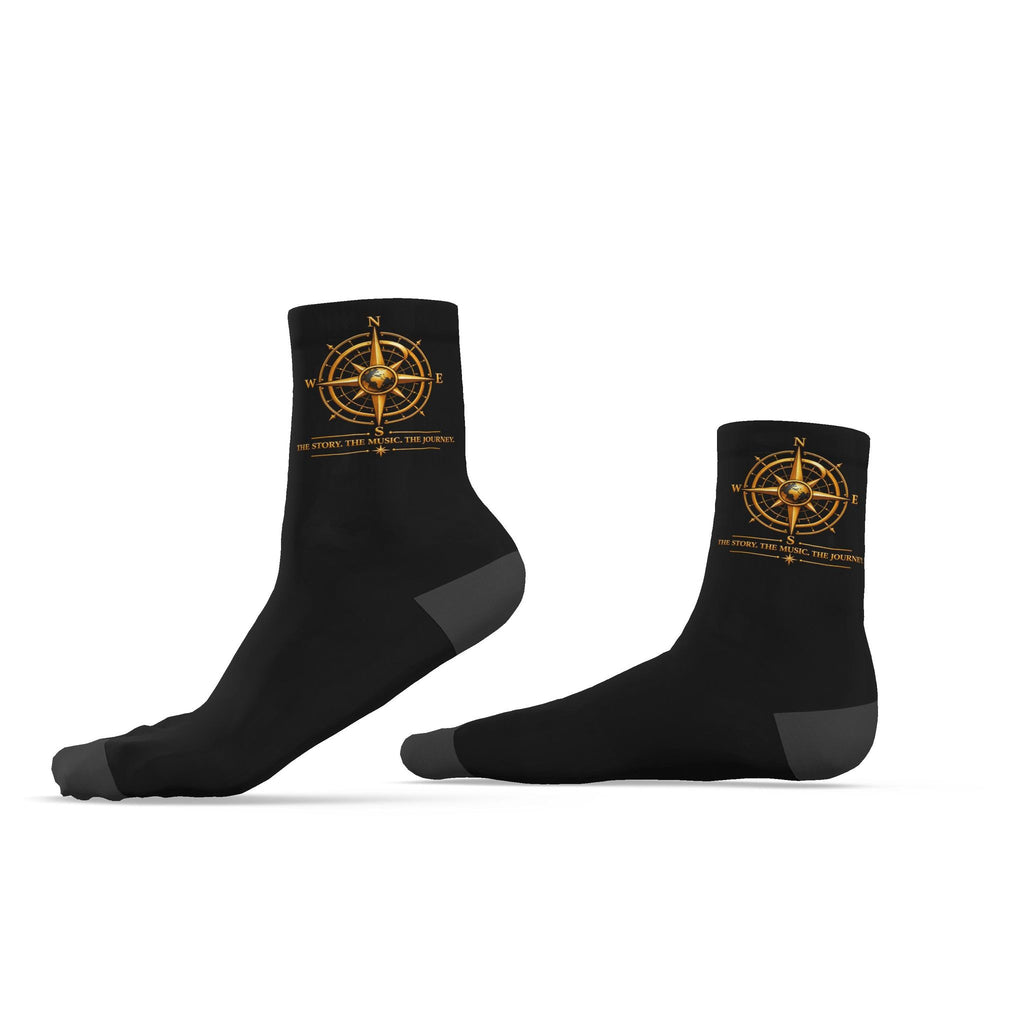 Pexlerian Gold Compass Socks - Black