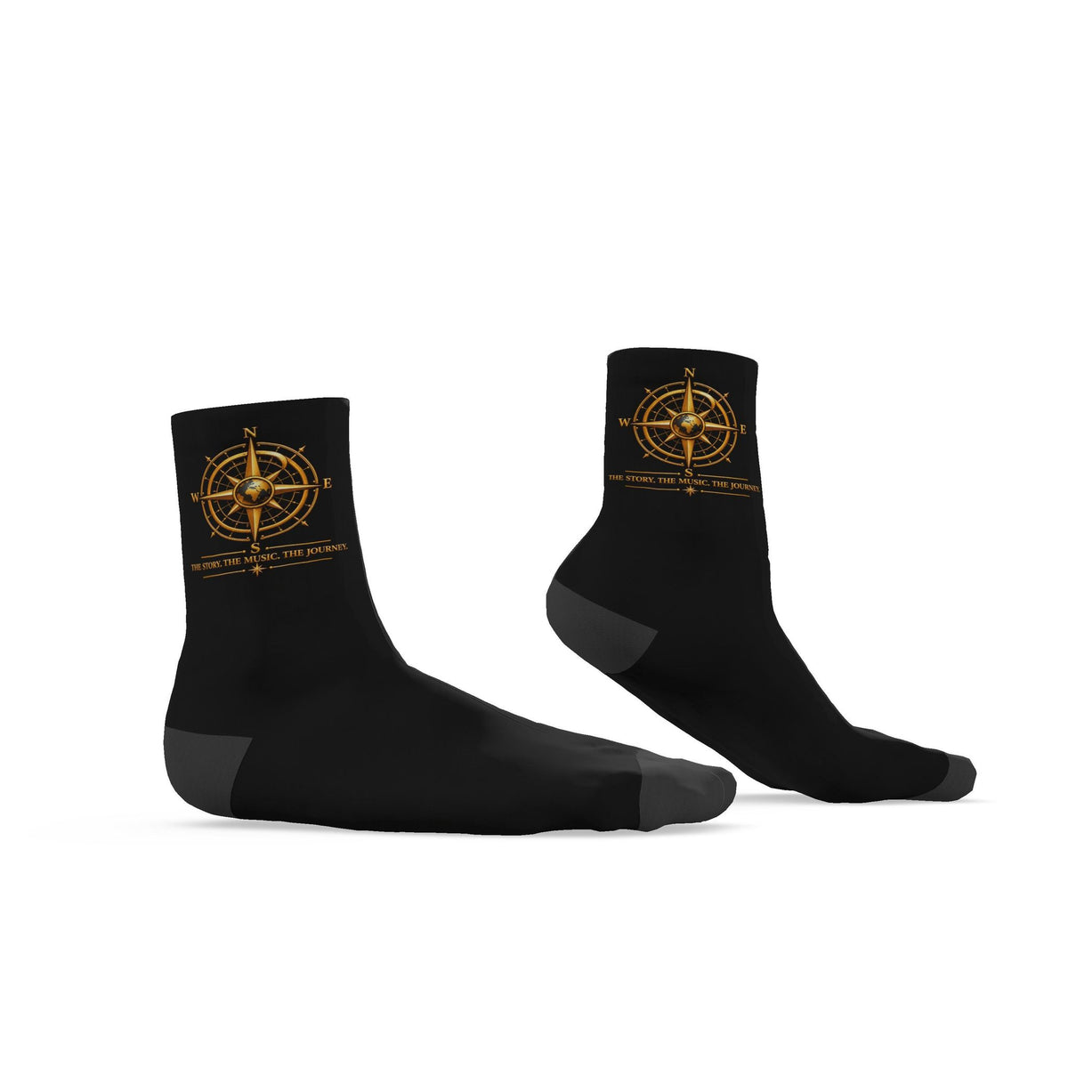 Pexlerian Gold Compass Socks - Black