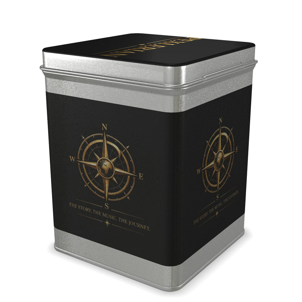 Pexlerian Gold Compass Tea Caddy