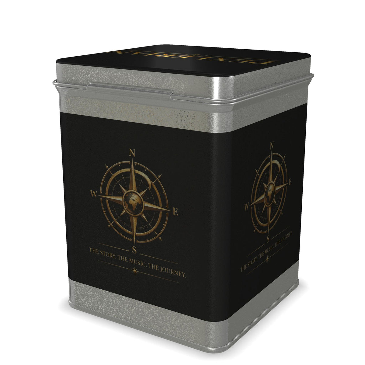 Pexlerian Gold Compass Tea Caddy