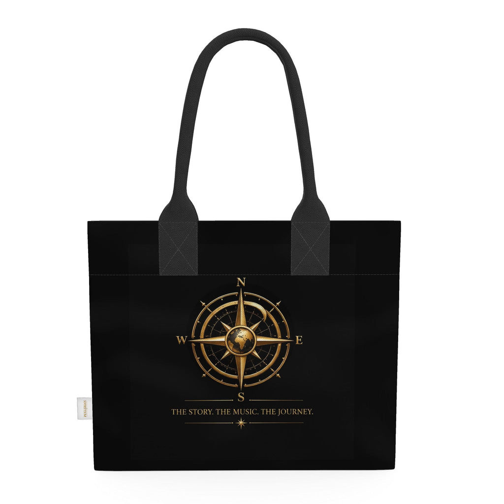 Pexlerian Gold Compass Tote – Black