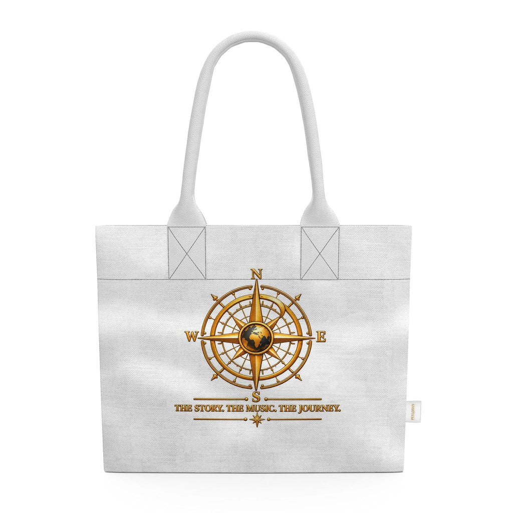 Pexlerian Gold Compass Tote – White