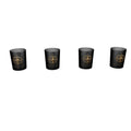 Pexlerian Gold Compass Round Shot Glasses – Black – Set of 4