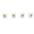 Pexlerian Gold Compass Round Shot Glasses – White – Set of 4