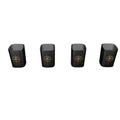 Pexlerian Gold Compass Square Shot Glasses – Black – Set of 4