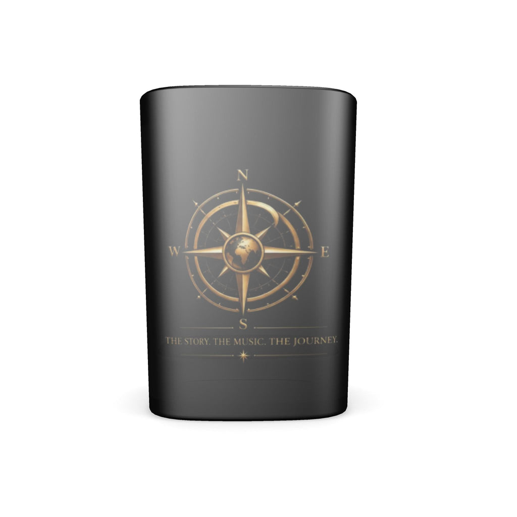 Pexlerian Gold Compass Square Shot Glasses – Black – Set of 4
