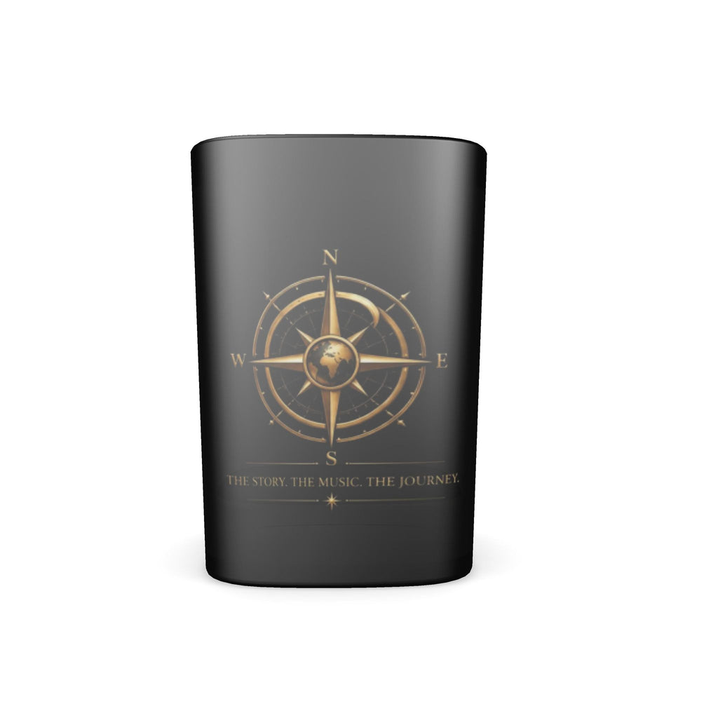 Pexlerian Gold Compass Square Shot Glasses – Black – Set of 4