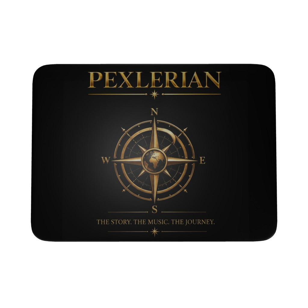 Pexlerian Gold Compass Square Shot Glasses – Black – Set of 4