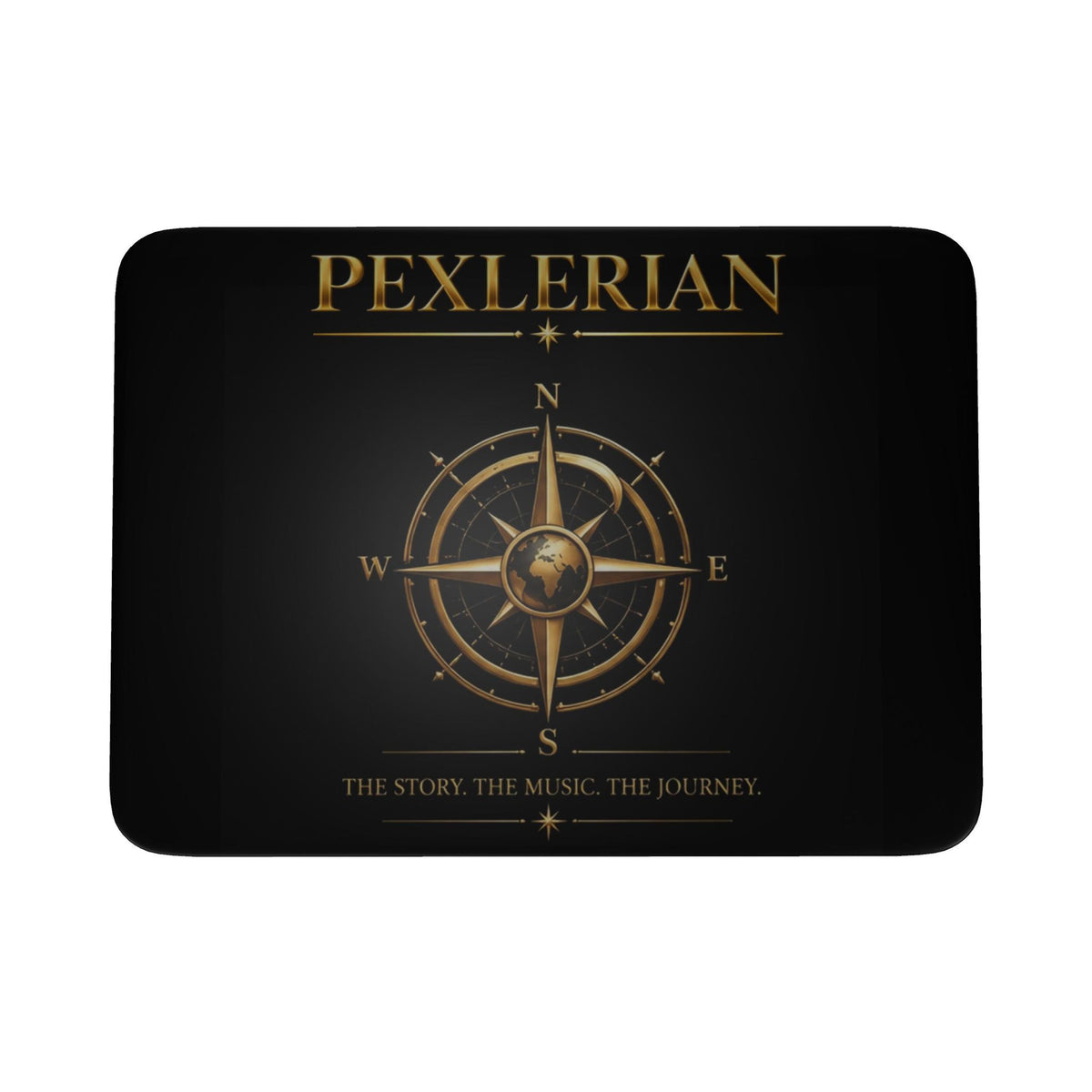 Pexlerian Gold Compass Square Shot Glasses – Black – Set of 4