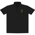 Pexlerian Signature Pique Pocket Polo — Embroidered Gold Crest Chest