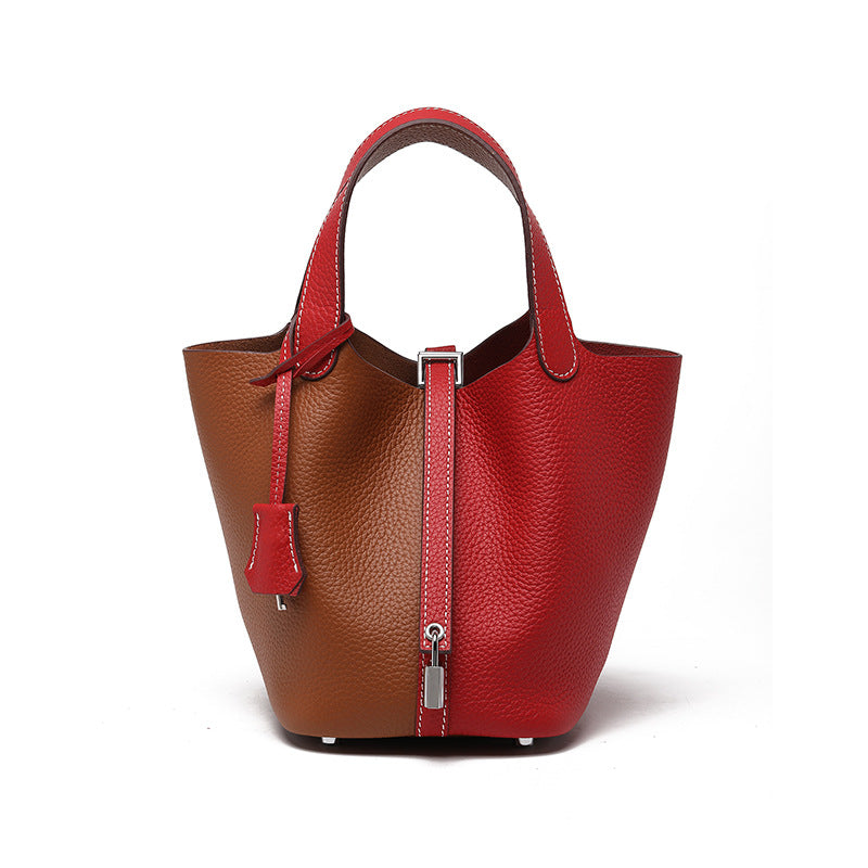 Top-Grain Cowhide Bucket Bag