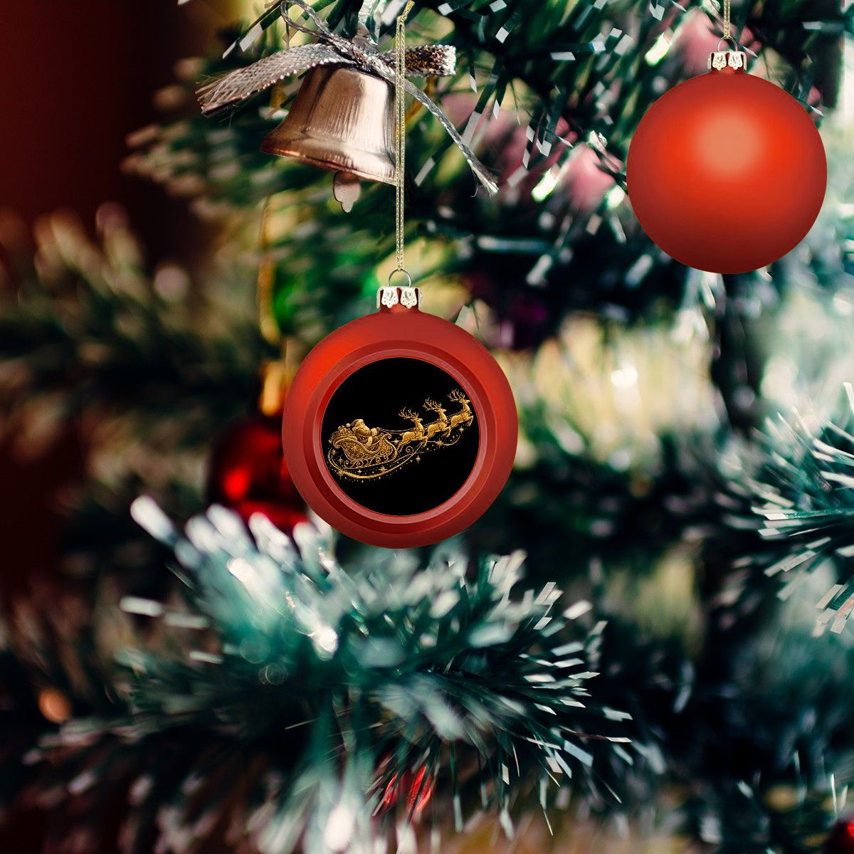 Pexlerian Christmas Ball Ornament – Santa In Flight