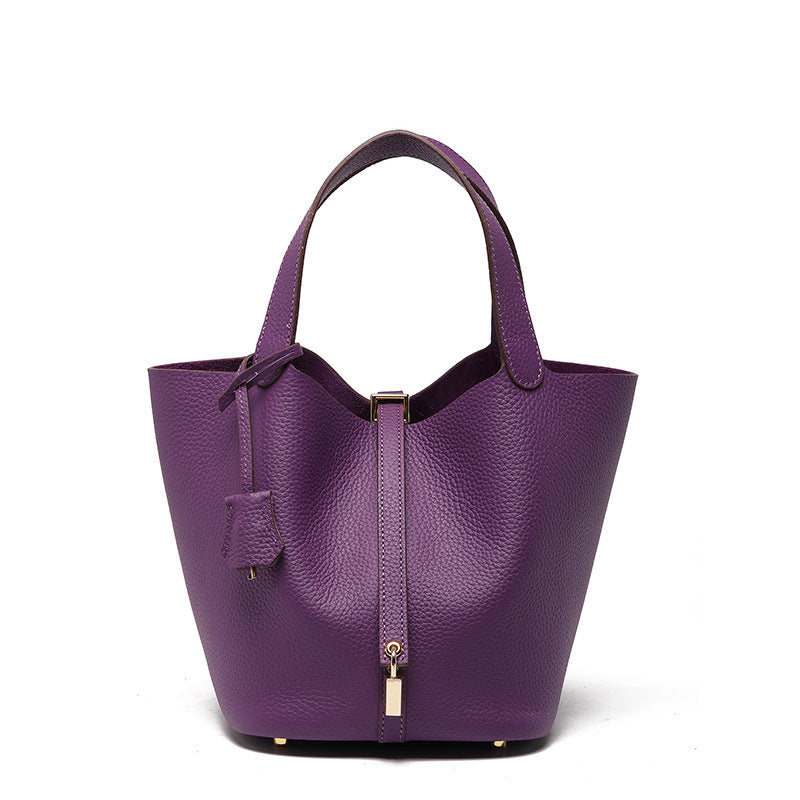 Top-Grain Cowhide Bucket Bag