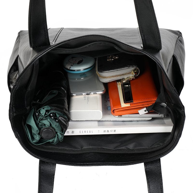 Large PU Leather Shoulder Tote Bag