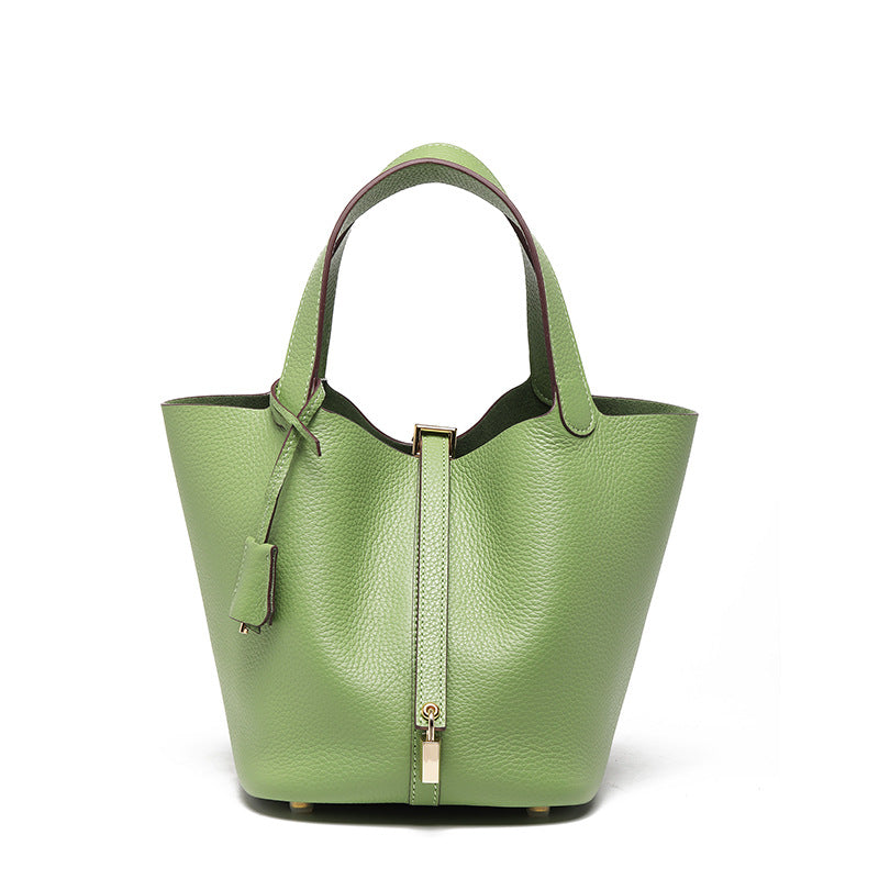 Top-Grain Cowhide Bucket Bag