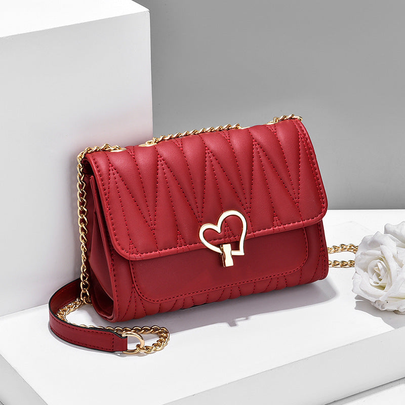 Heart-Lock Mini Crossbody Bag
