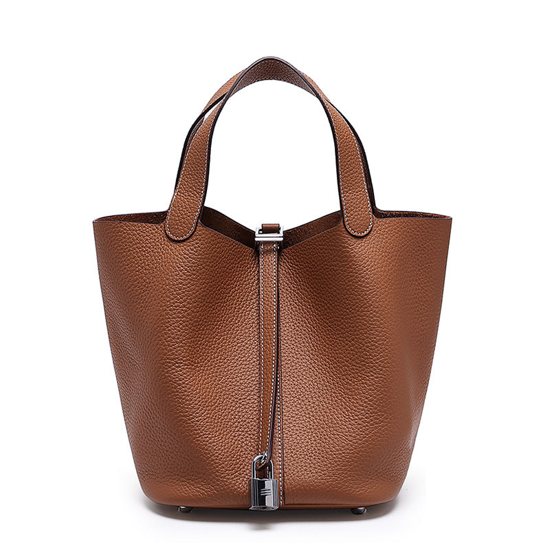 Top-Grain Cowhide Bucket Bag