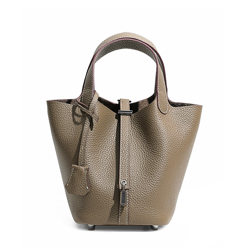 Top-Grain Cowhide Bucket Bag