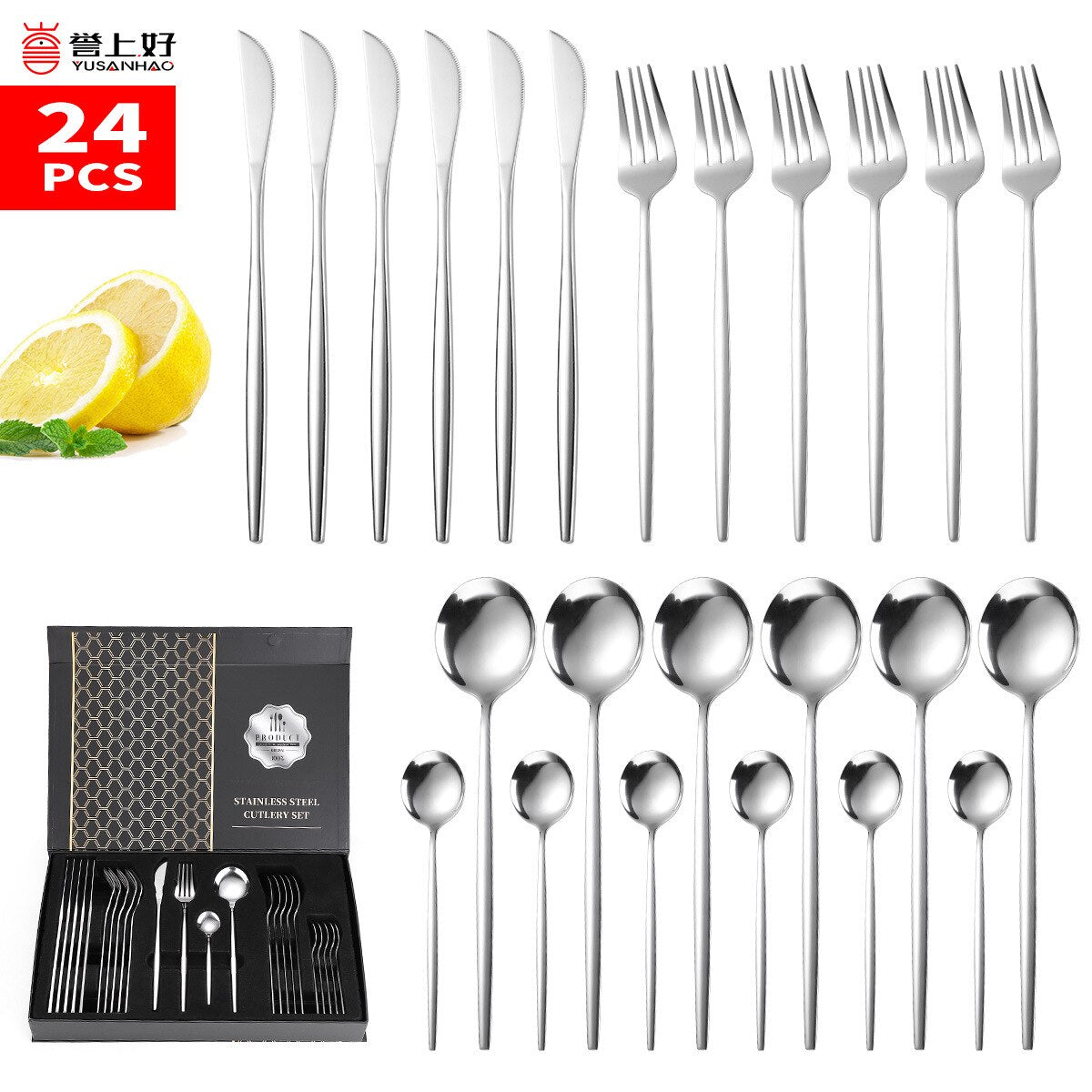 24-Piece Stainless Steel Cutlery Gift Set