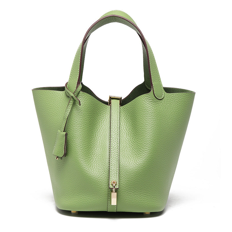 Top-Grain Cowhide Bucket Bag