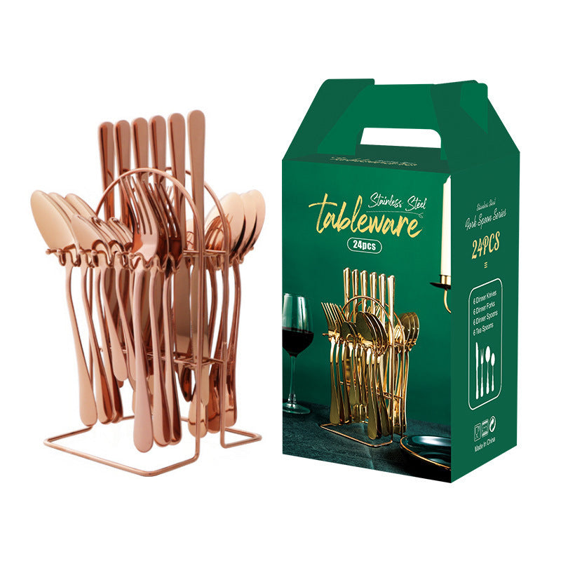 24-Piece Cutlery Set with Display Rack