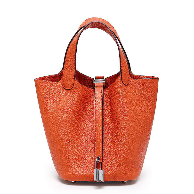 Top-Grain Cowhide Bucket Bag