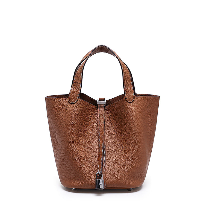 Top-Grain Cowhide Bucket Bag