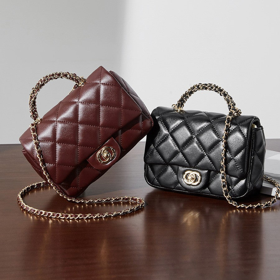 Quilted Leather Chain Handbag