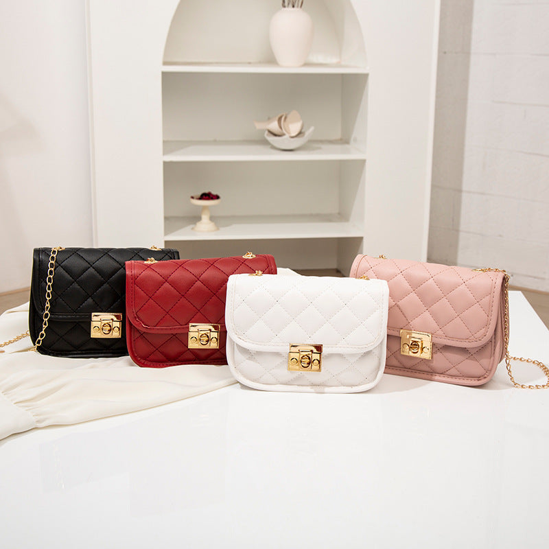 Diamond-Grid Mini Crossbody Bag