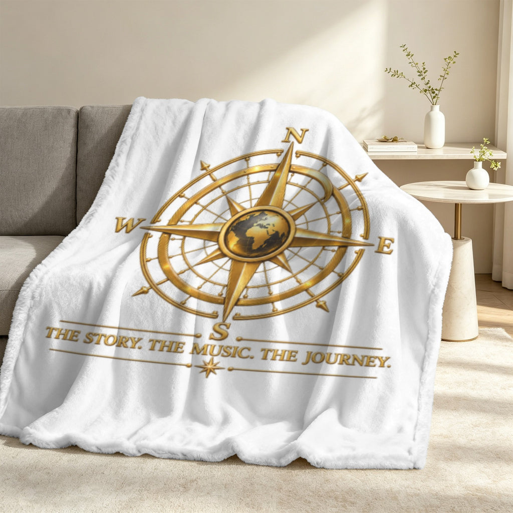 Pexlerian Gold Compass Blanket - White